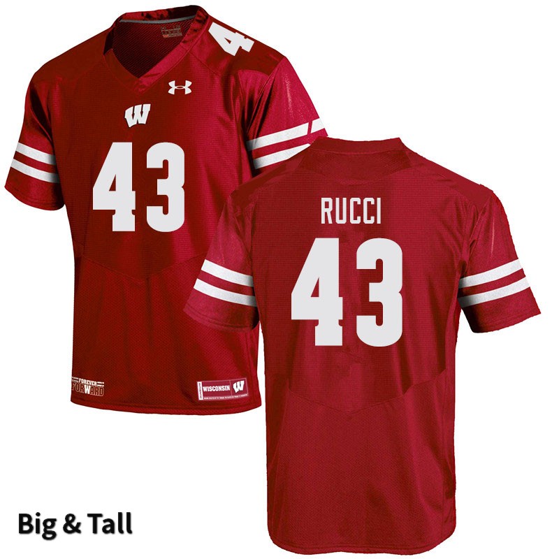 Wisconsin Badgers Men's #43 Hayden Rucci NCAA Under Armour Authentic Red Big & Tall College Stitched Football Jersey WT40A50CV